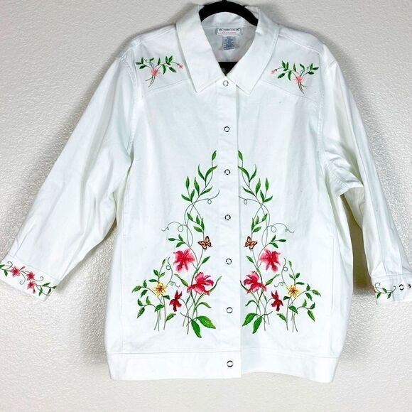 Vintage Victor Costa Floral Button Jacket 2x - Picture 1 of 8